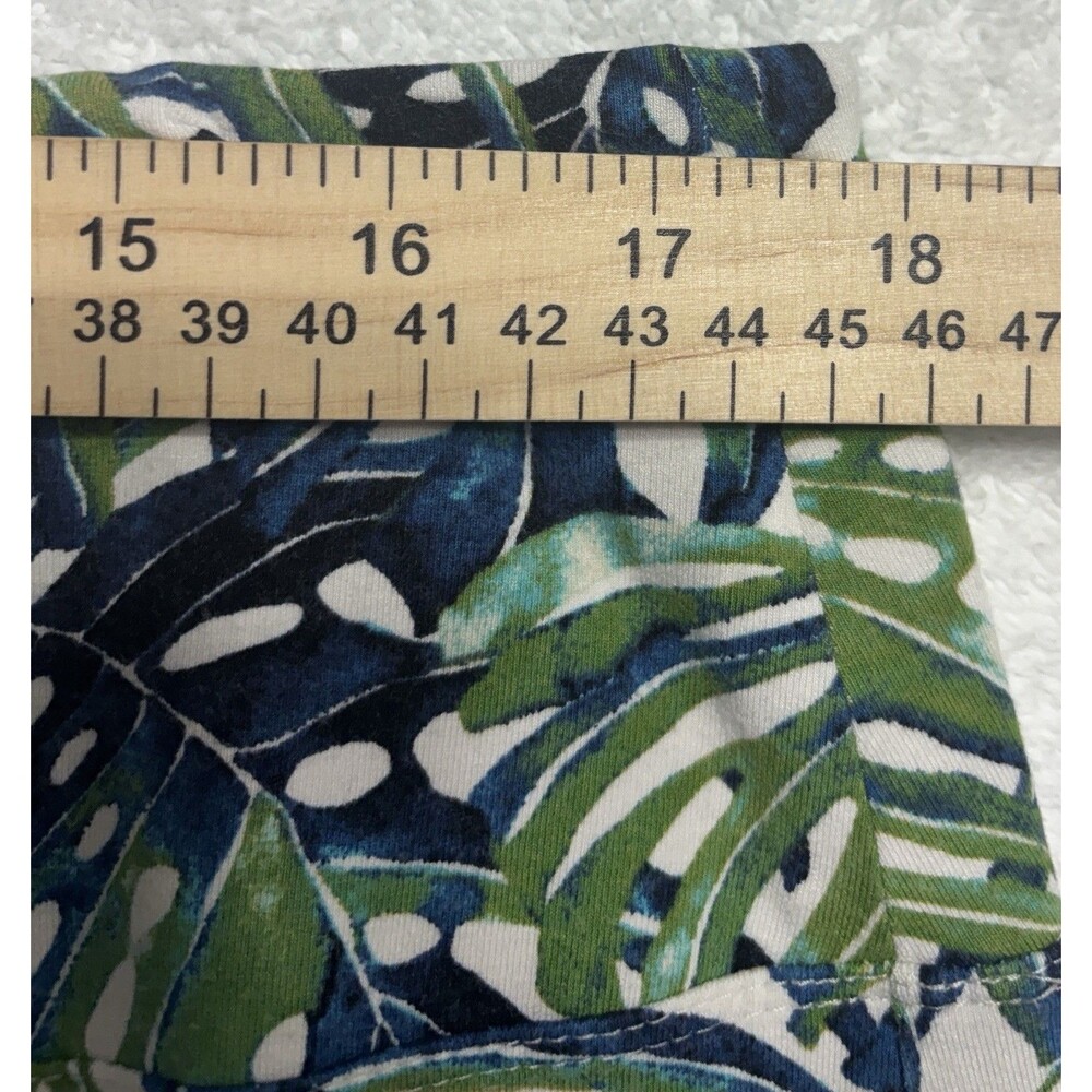 J.Jill Smooth Fit Palm Leaf Wide Leg Crop Pant Size Large Culottes Gaucho Knit - Picture 8 of 12